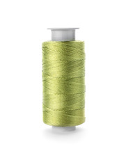 Color sewing thread on white background