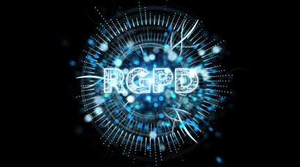 Digital GDPR interface 3D rendering