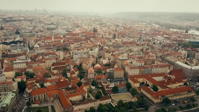 Aerial view of Prague centre, the Czech Republic