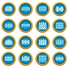 Different fencing icons set. Simple illustration of 16 different fencing vector icons for web