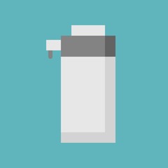 Hot water kettle icon, flat design vector