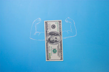 doller bill with muscles