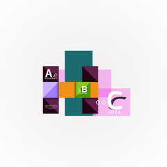 Abstract geometric option infographic banners, a b c steps process