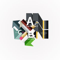 Abstract geometric option infographic banners, a b c steps process