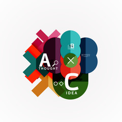 Abstract geometric option infographic banners, a b c steps process