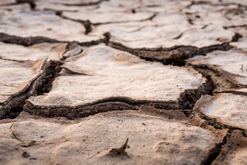Cracked earth in summer, global warming