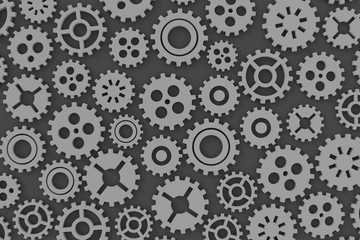 Gears background. 3D rendering.