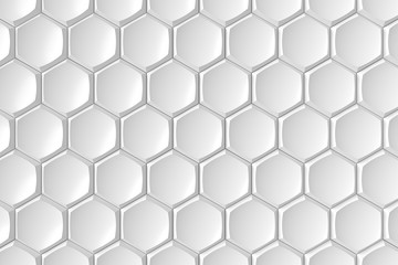 Modern hexagon tile wall. 3D rendering.