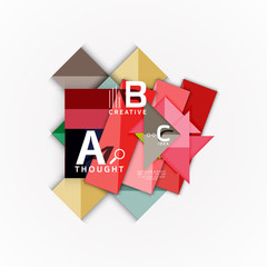 Abstract geometric option infographic banners, a b c steps process