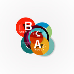 Abstract geometric option infographic banners, a b c steps process