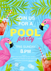 Vector pool party invitation design