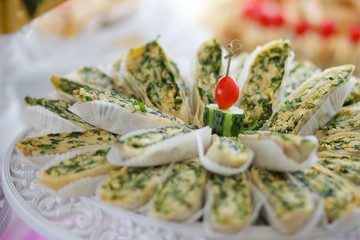 Mouth-watering stuffed sandwiches decorated for the holiday.