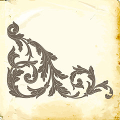 Vector baroque of vintage elements for design. 