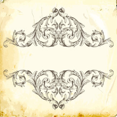 Vector baroque of vintage elements for design. 