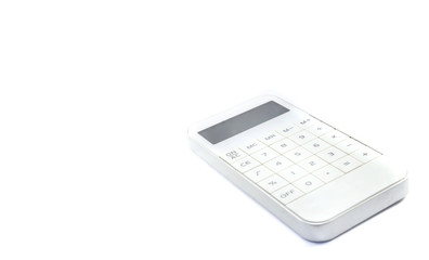 finance white calculator on isolated white background