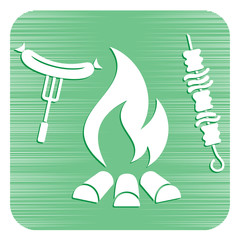 Grilled kebab and sausage icon