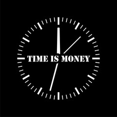 Fototapeta na wymiar Time is money, Business concept icon on dark background