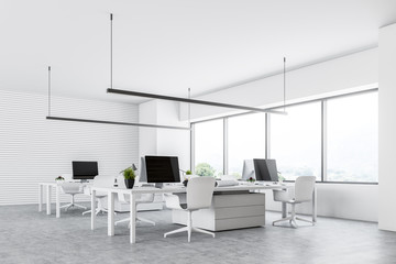 White open space office corner