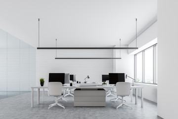 White open space office interior