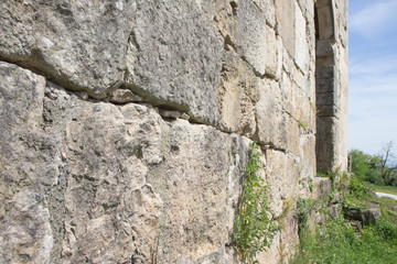 Old Ruined Farmstead and Stone Walls. time destroys and age