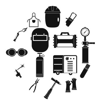 Welding icons set. Simple illustration of 16 welding vector icons for web