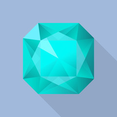 Perfect aquamarine icon. Flat illustration of perfect aquamarine vector icon for web design