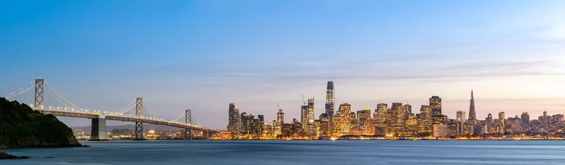 Wandcirkels San Francisco Skyline van het centrum van San Francisco  © vichie81