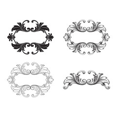 Vector baroque of vintage elements for design. 