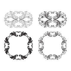 Vector baroque of vintage elements for design. 