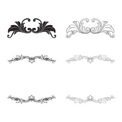 Vector baroque of vintage elements for design. 
