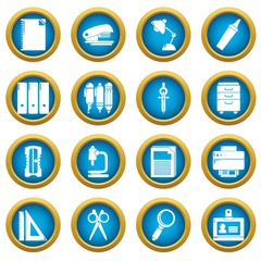 Stationery icons set. Simple illustration of 16 stationery vector icons for web
