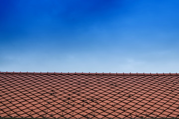 empty roof top with blue sky background