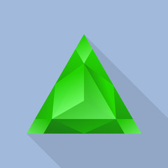 Triangular emerald icon. Flat illustration of triangular emerald vector icon for web design