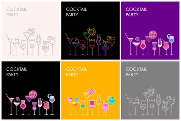 Poster Cocktailparty-Vektorbanner ©  danjazzia