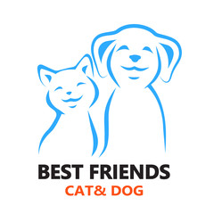 Vector icon cat and dog.