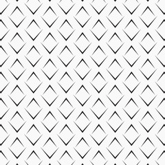 Vector pattern repeating black angle brackets on white background. Chevrons abstract ornament. Modern japanese scallops motif. Squama image. Pattern is on swatches panel