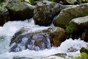 Naklejka na ściany i meble Small waterfalls of a river