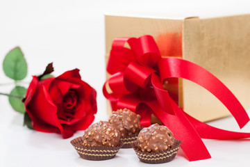 Red roses and chocolate