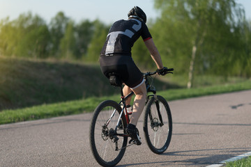 Sport. Mountain Bike cyclist riding single track
