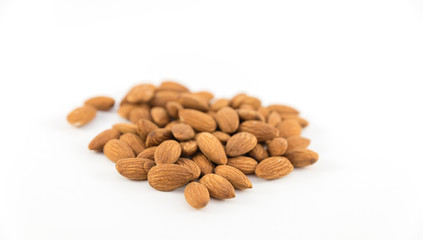 Almonds isolated on white background