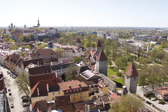 Panorama de la ville basse à Tallinn, Estonie	