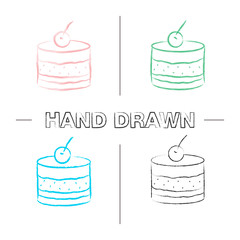 Tiramisu hand drawn icons set