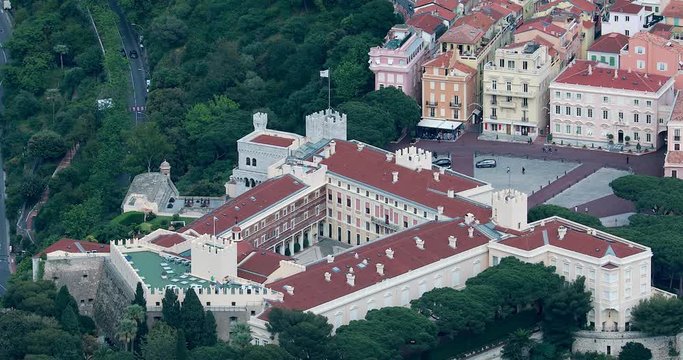 Beautiful Aerial View of the Princes Palace of Monaco