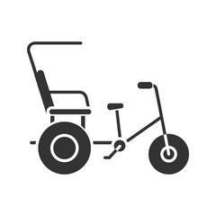 Cycle rickshaw glyph icon