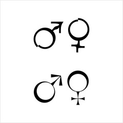 Gender Symbol Icon, Male Female Biological Sex Symbol Icon