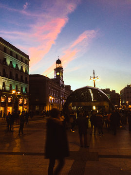 Madrid center middle Spain sunset beautiful 