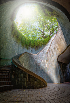 Spiral staircase at Fort Canning Park, Singapore