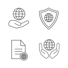 Safe internet connection icons set