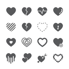 Heart icon set