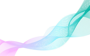Beautiful wave lines of different colors on a white background